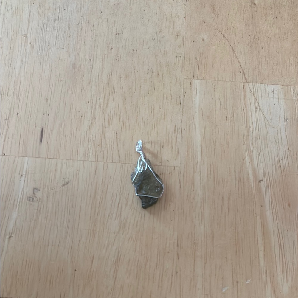 Moldavite  sliver wrapped Pendant